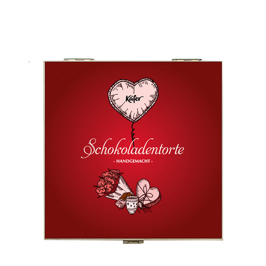 Schokoladentorte in der Holzbox