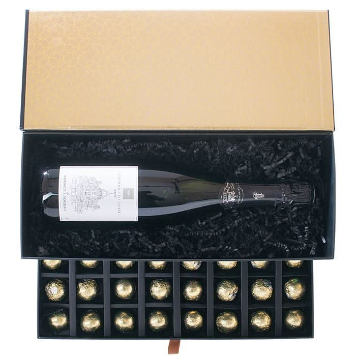 Geschenkbox mit Käfer Crémant Brut und Pralinen - 